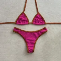 Portofino Terracotta & Fuchsia Bikini view 2