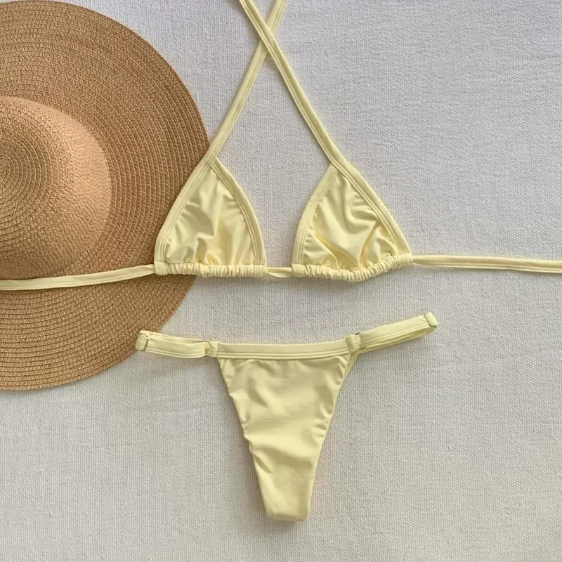 Amalfi Pale Citron String Bikini alternate view